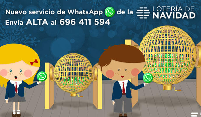 El Gordo de la Lotería de Navidad por WhatsApp y laloterianavidad.com